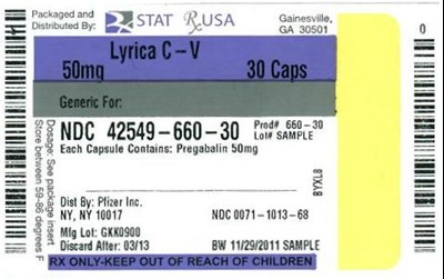 Principal Display Panelndc: 42549-612-30lyrica 75mg #30 Tablets (Lyrica 50 mg  C V 42549)